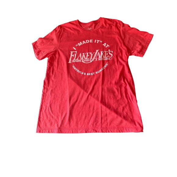 I "Made It" At Flakey Jakes T-Shirt Red Unisex Size L By The Shop Cotton - Picture 1 of 3